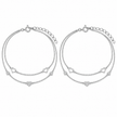 Double Heart Layered Anklet