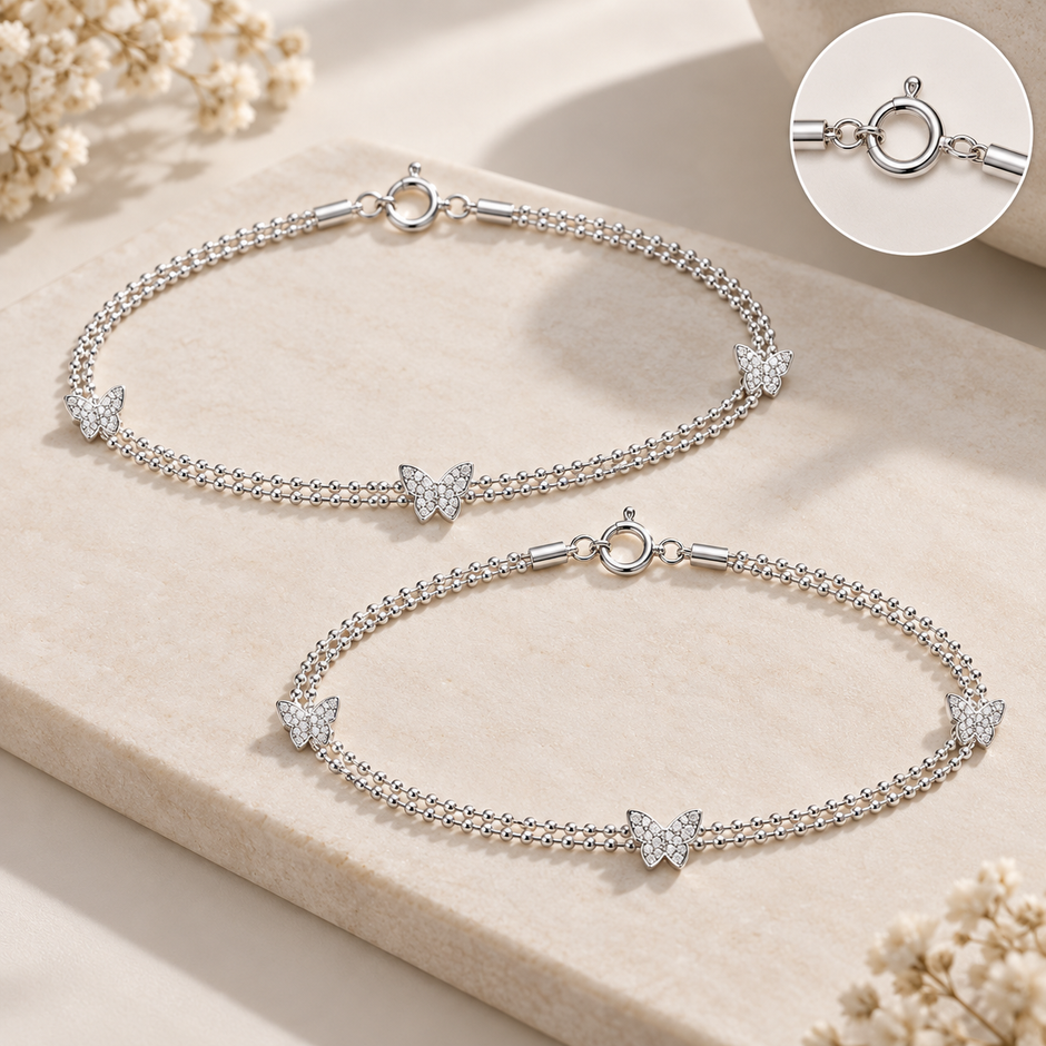 Butterfly Double Chain Anklet