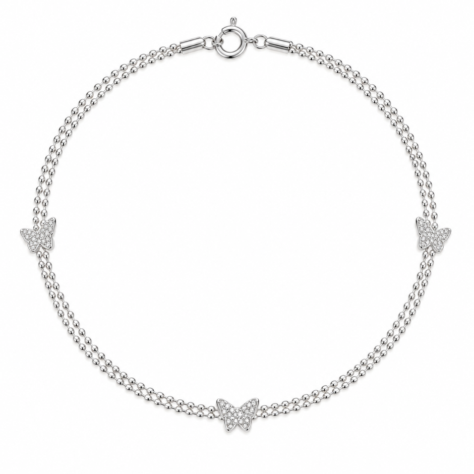 Butterfly Double Chain Anklet