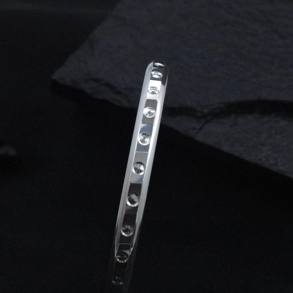 Rivet Stud Design Silver Kada