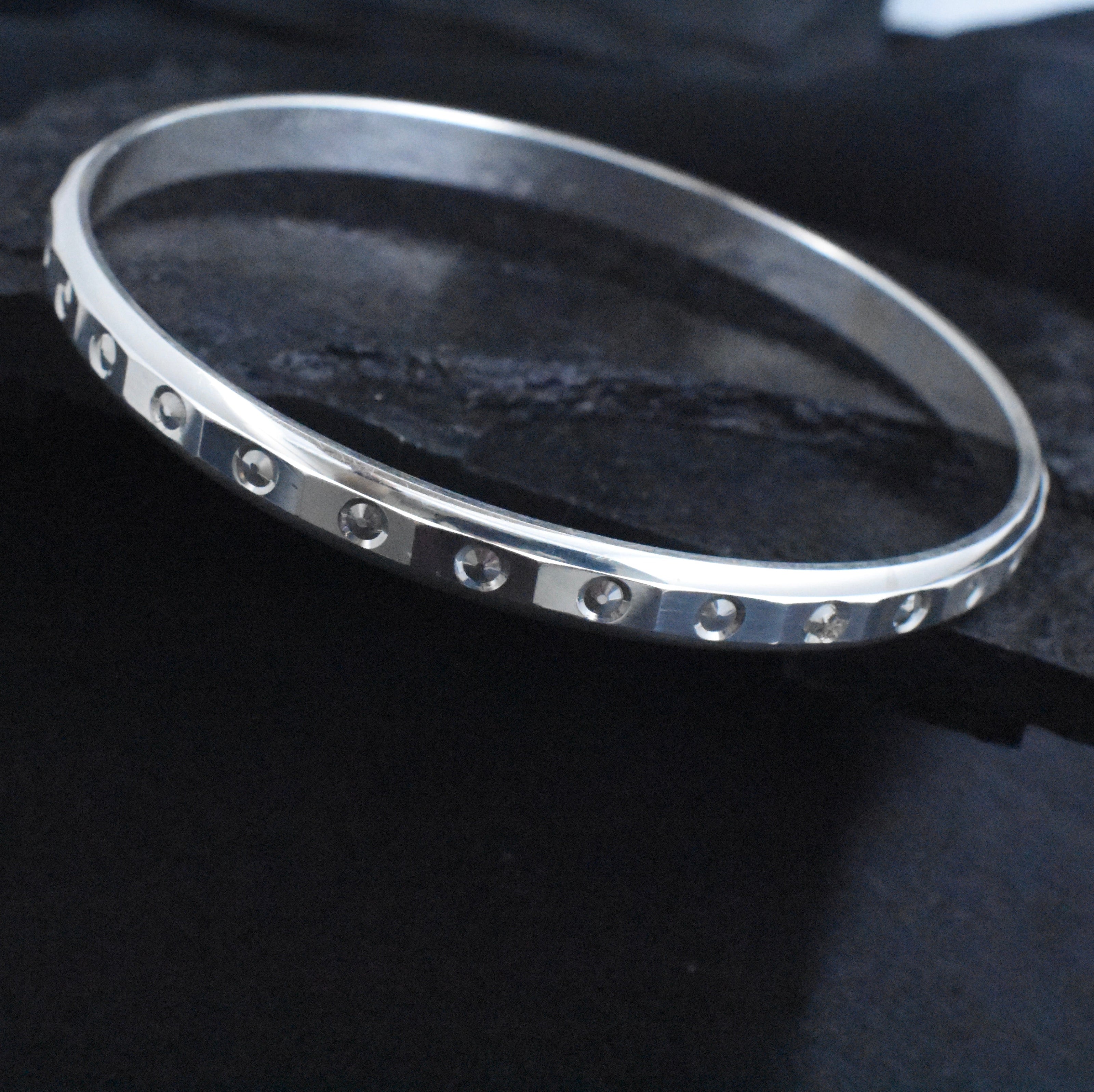 Rivet Stud Design Silver Kada