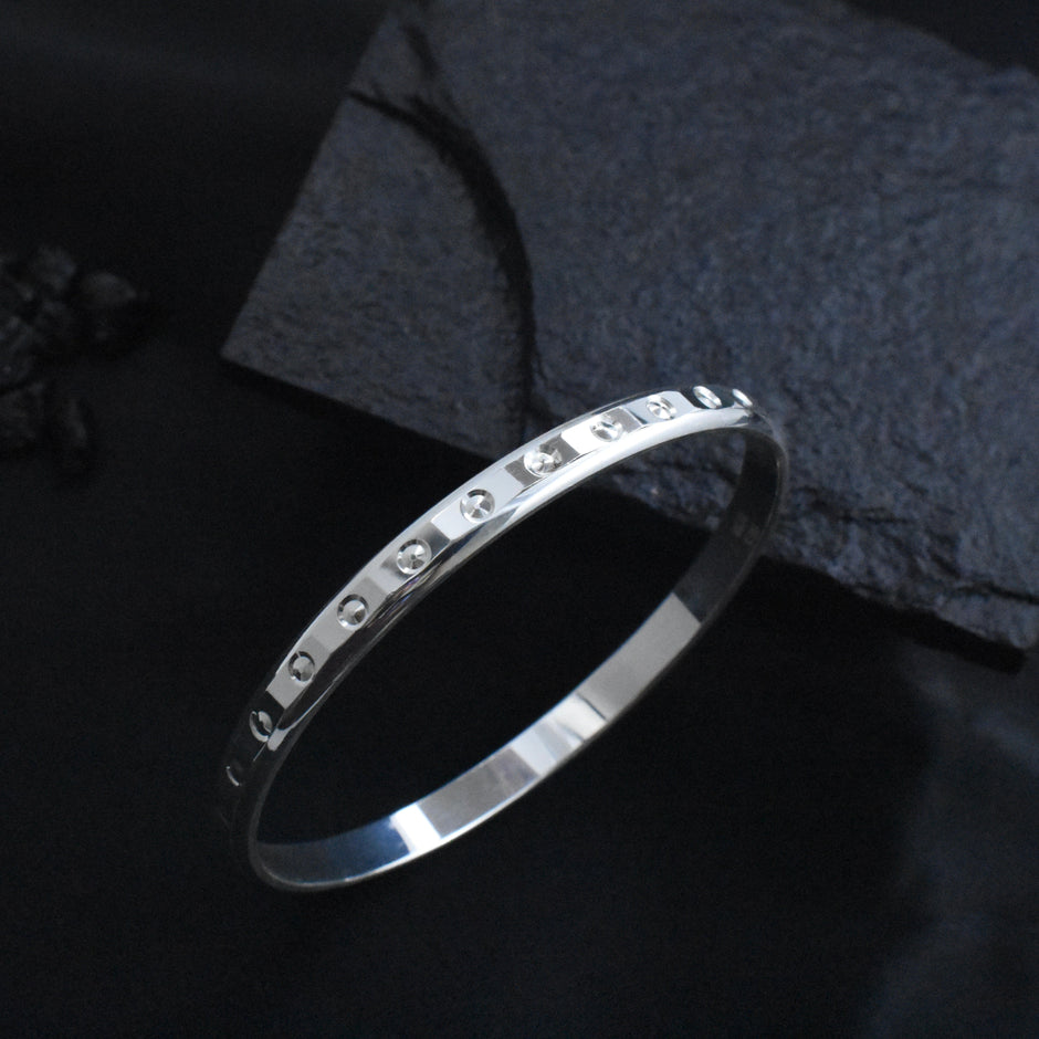 Rivet Stud Design Silver Kada