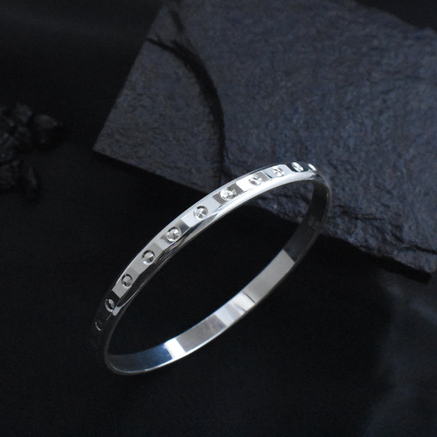 Rivet Stud Design Silver Kada