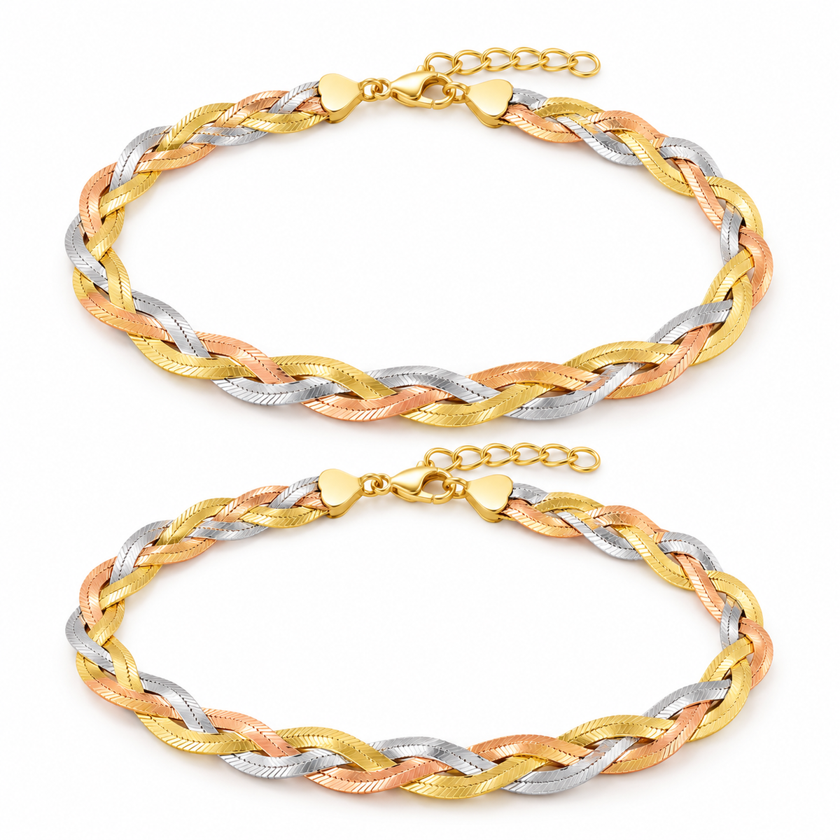 Triple Tone Italian Anklet