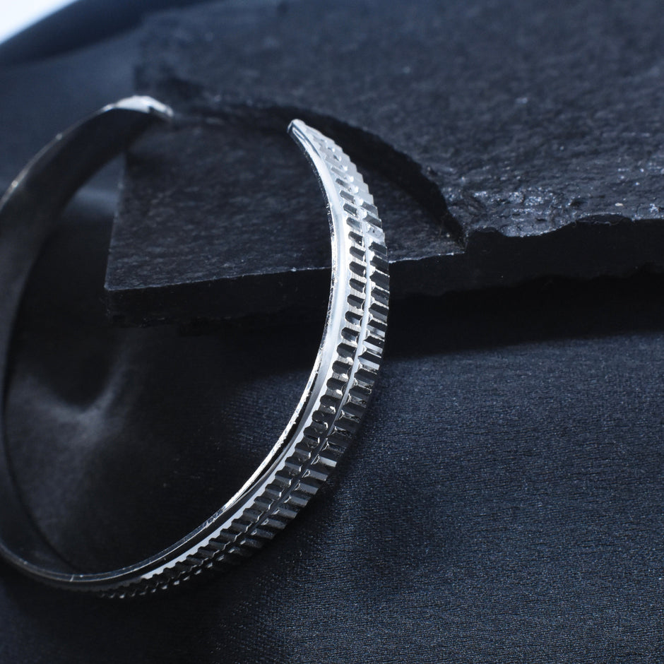 Textured Silver Cuff Bracelet