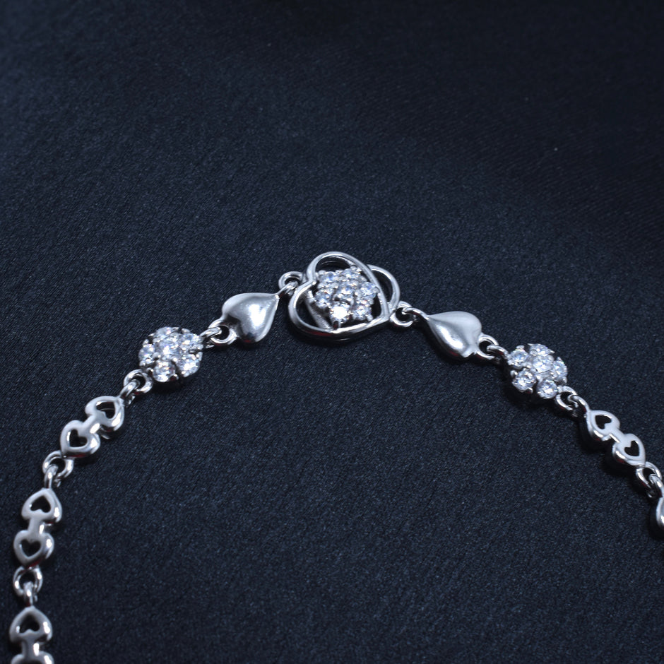 Bloom link silver bracelet