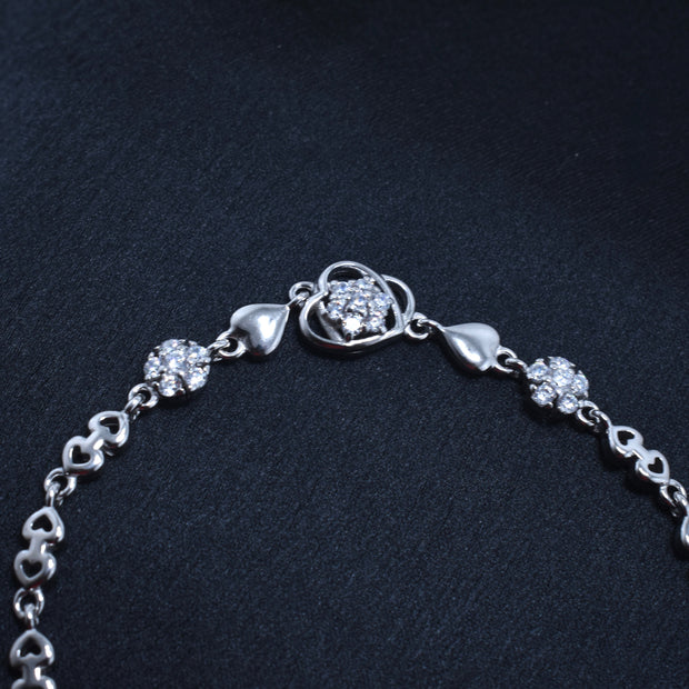 Bloom link silver bracelet