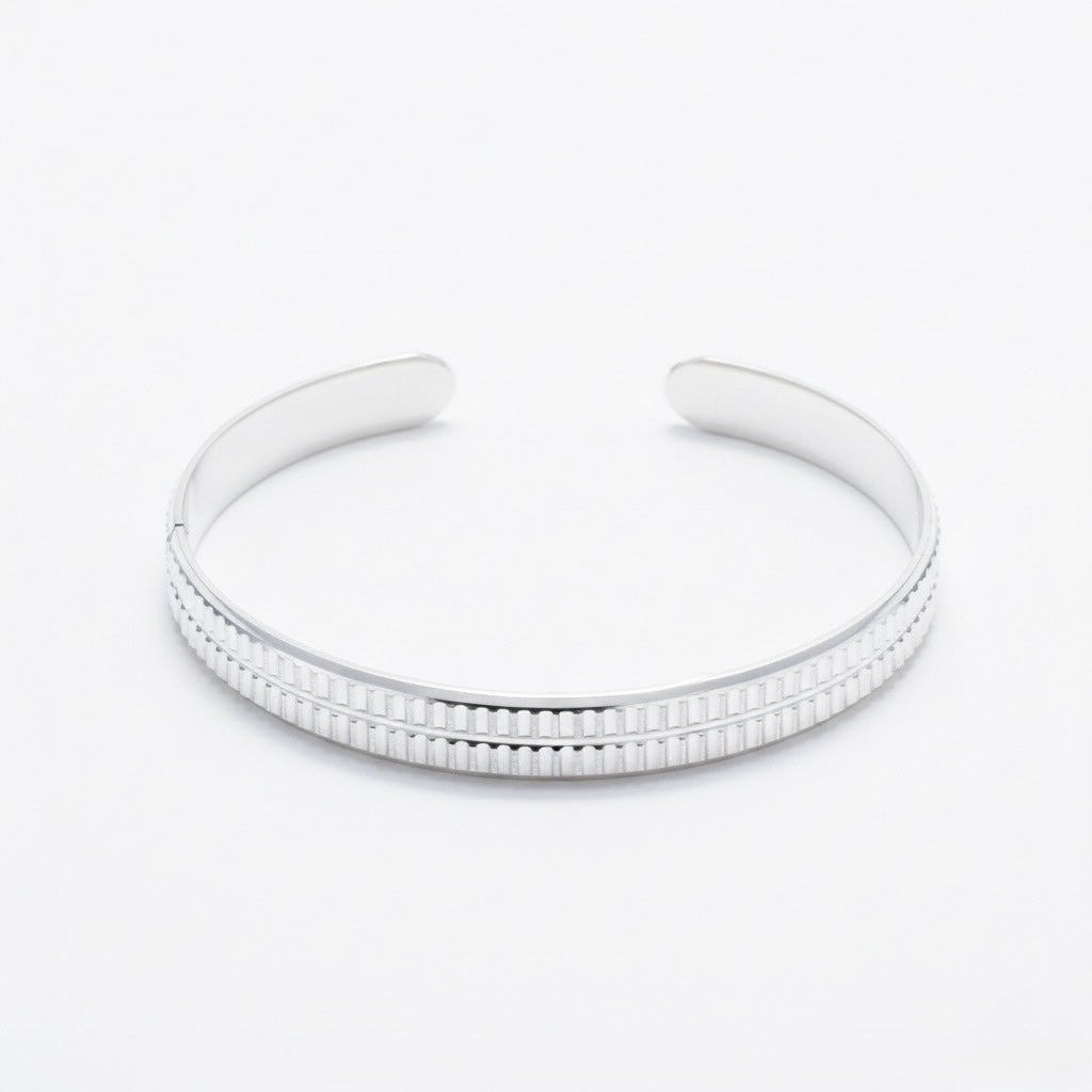 Textured Silver Cuff Bracelet