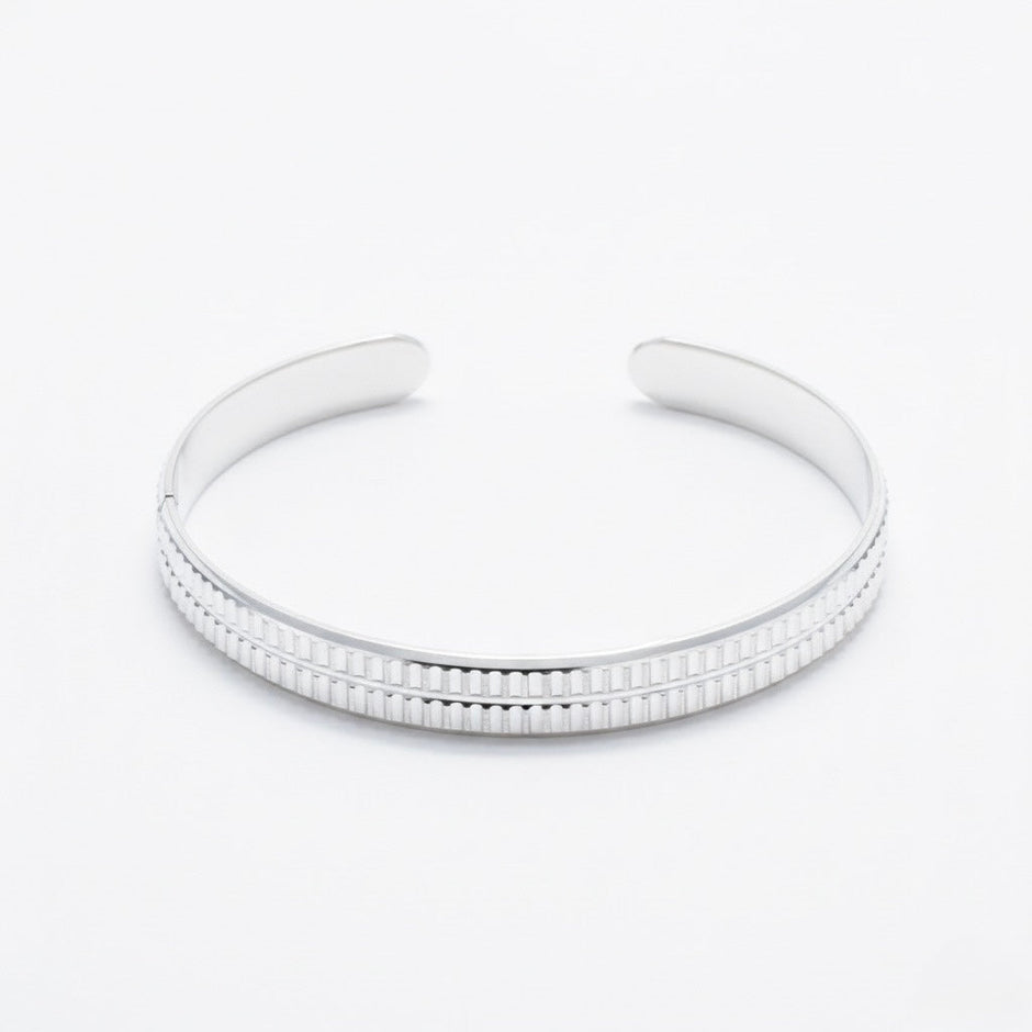 Textured Silver Cuff Bracelet