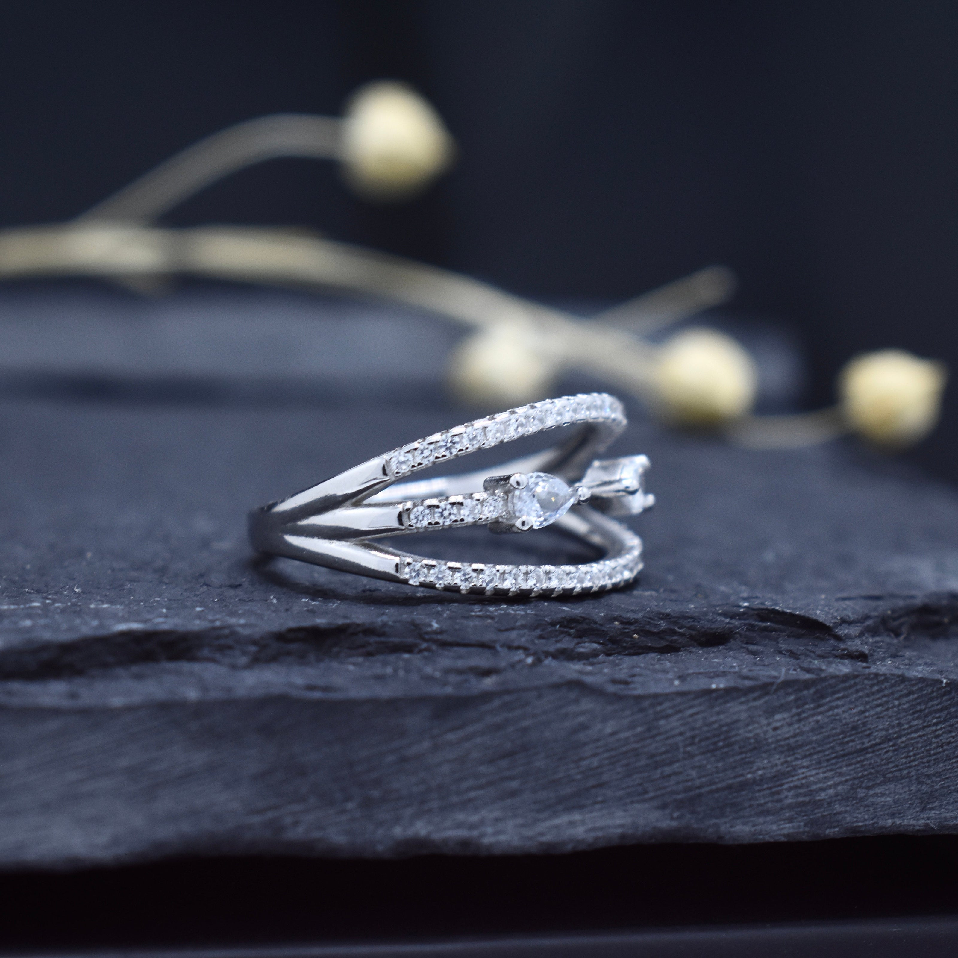 Silver Twin Leaf Ring