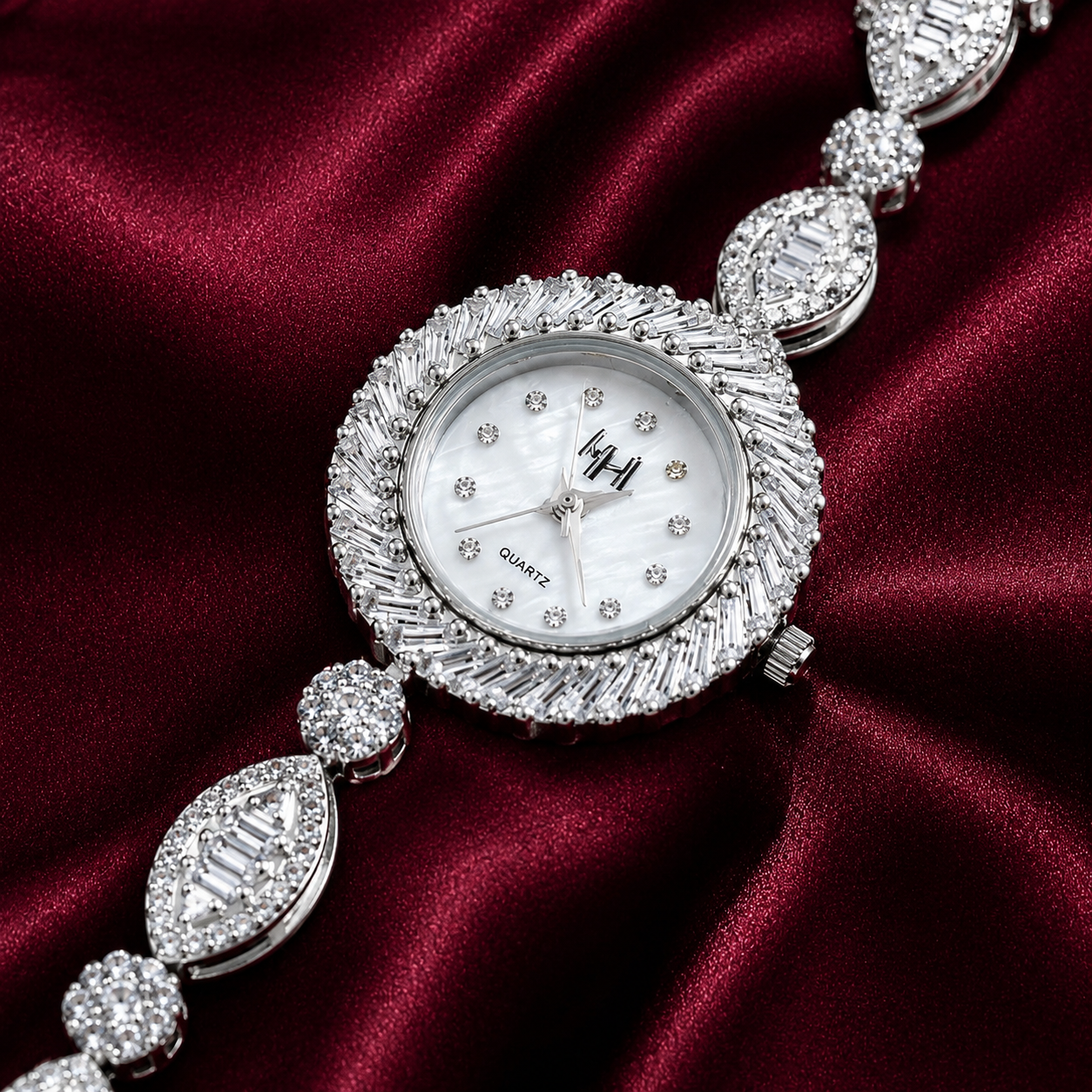 Segmented Luxury Silver Watch