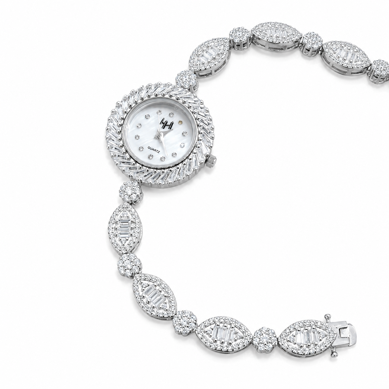 Segmented Luxury Silver Watch