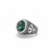 Antique Silver Emerald Crown Ring