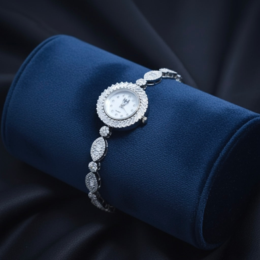 Segmented Luxury Silver Watch