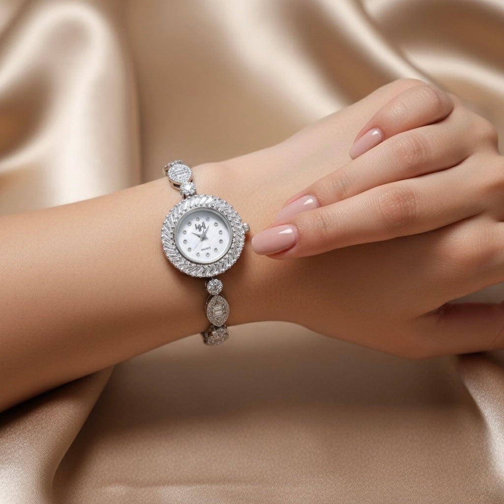 Segmented Luxury Silver Watch
