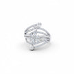 Modern Floral Multi Band Silver Ring