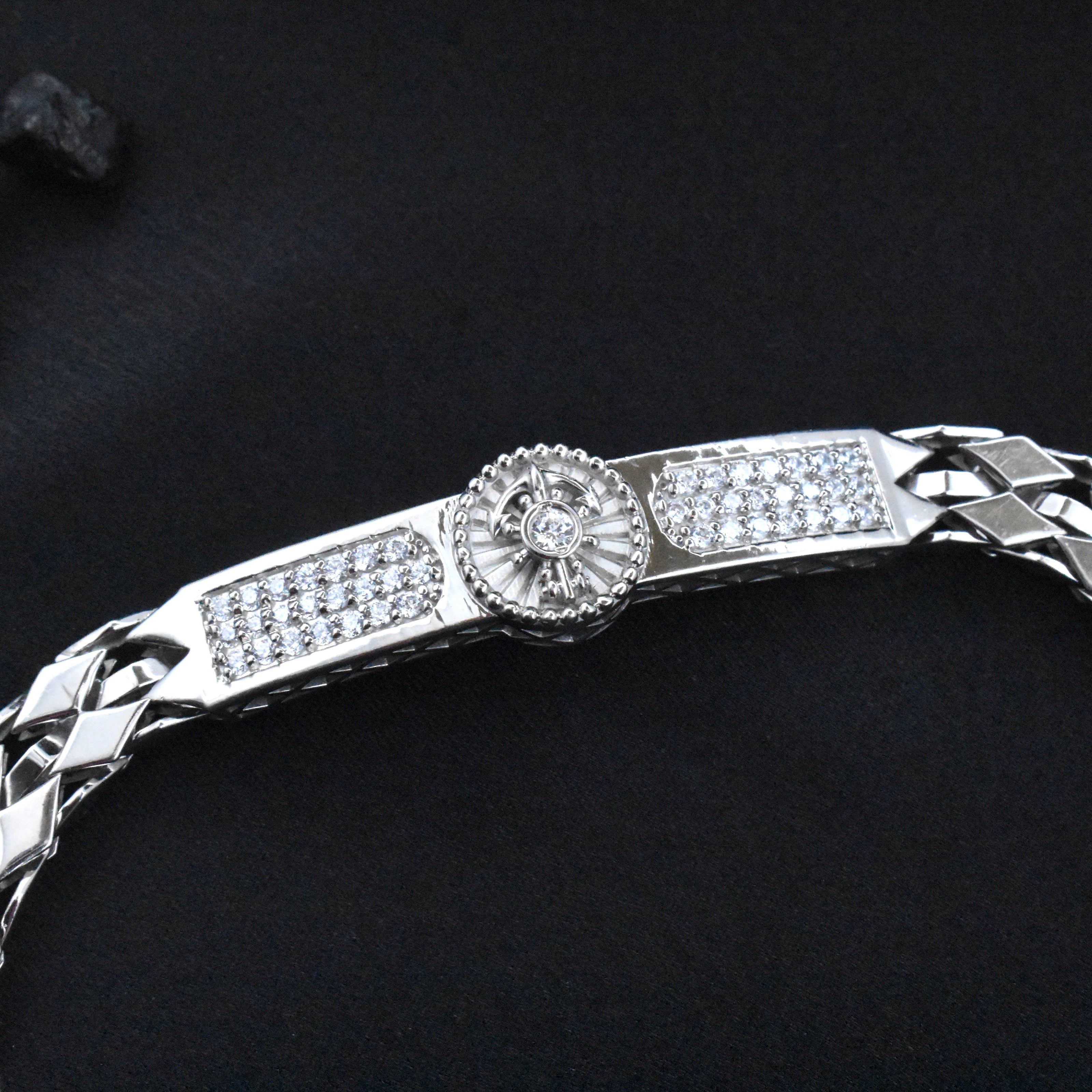 Oval Emblem Silver Bracelet