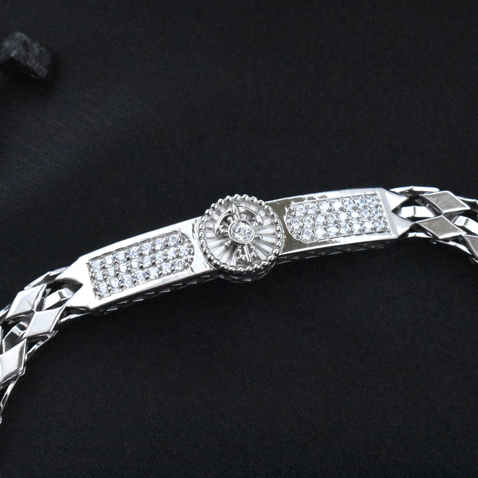 Oval Emblem Silver Bracelet