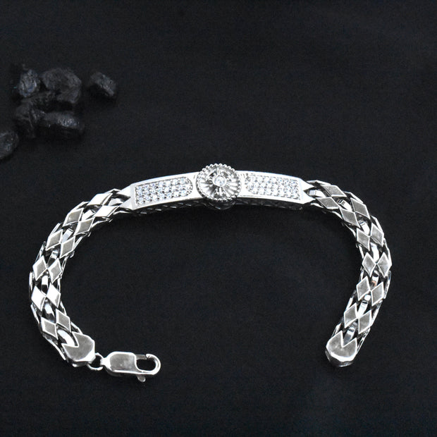 Oval Emblem Silver Bracelet