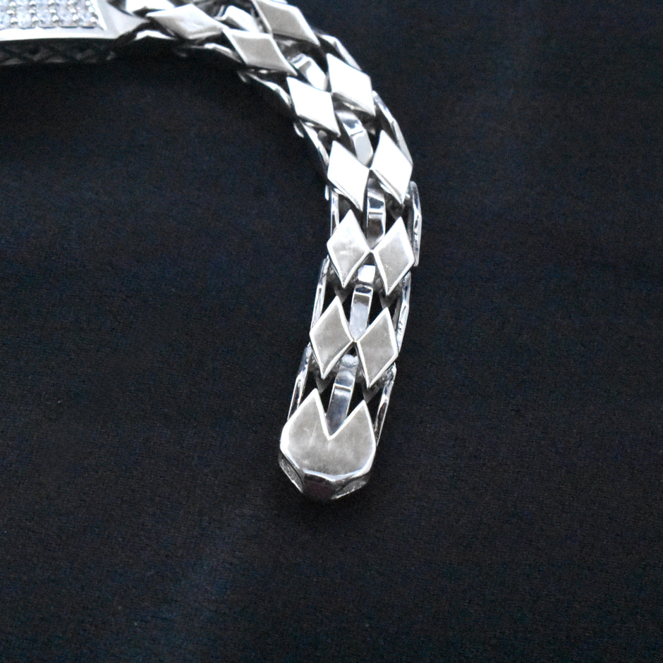 Oval Emblem Silver Bracelet