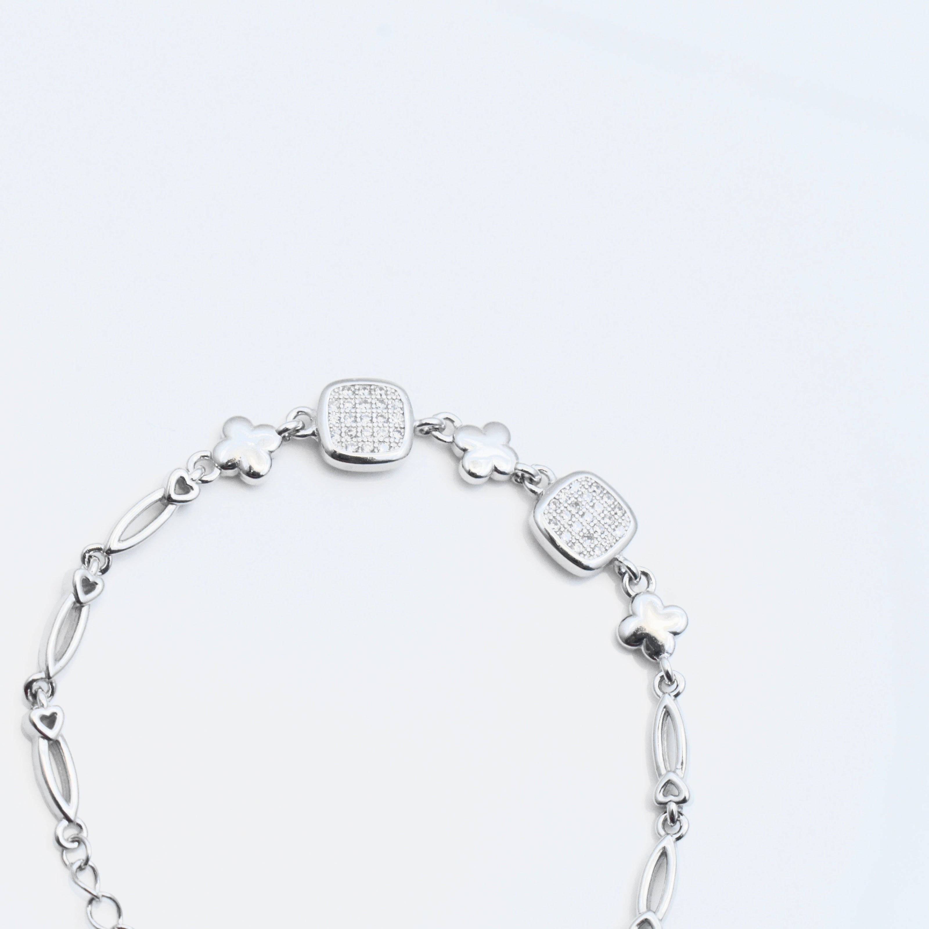 Textured Cube Silver Bracelet