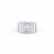 Oval Medallion Geometric Statement Ring