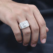 Oval Medallion Geometric Statement Ring