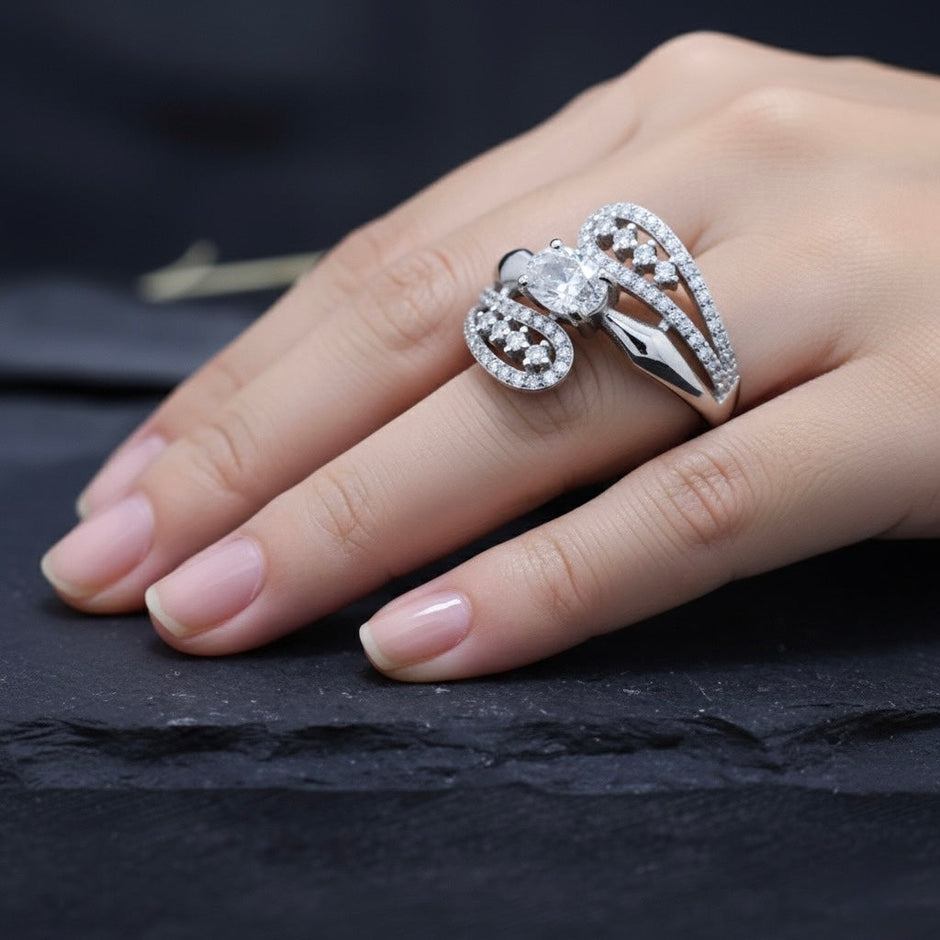 Silver Radiant Cluster Ring