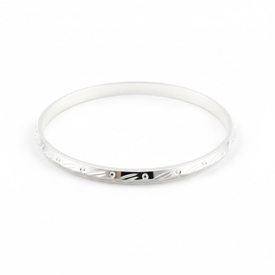 Textured Accent Silver Kada