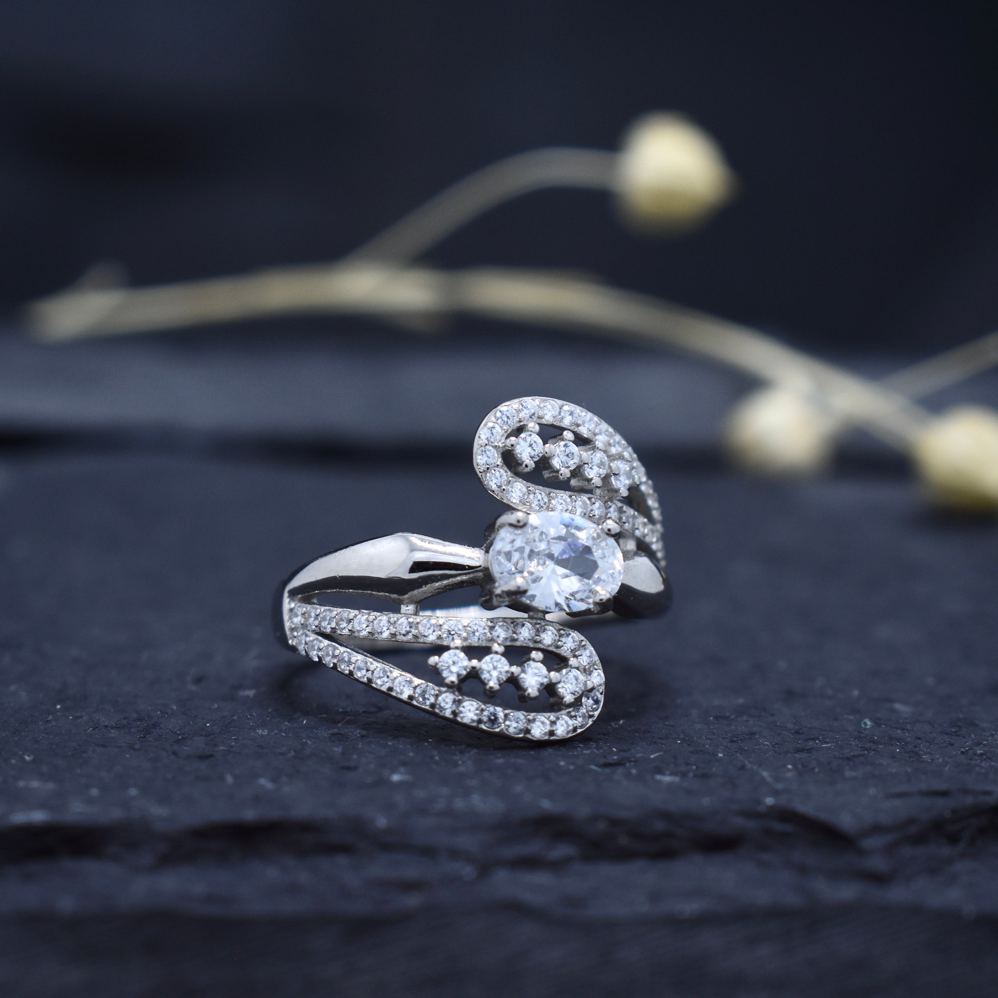 Silver Radiant Cluster Ring