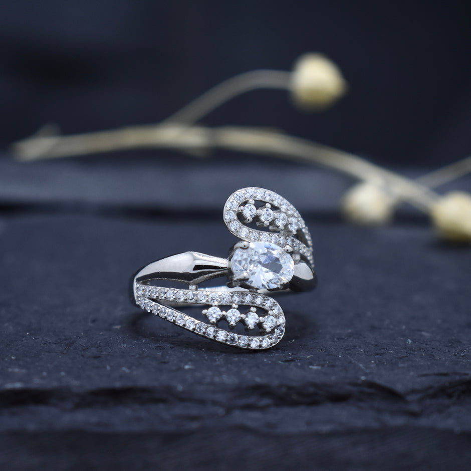 Silver Radiant Cluster Ring