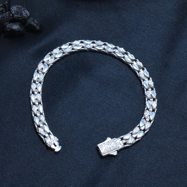 Box Texture Silver Bracelet