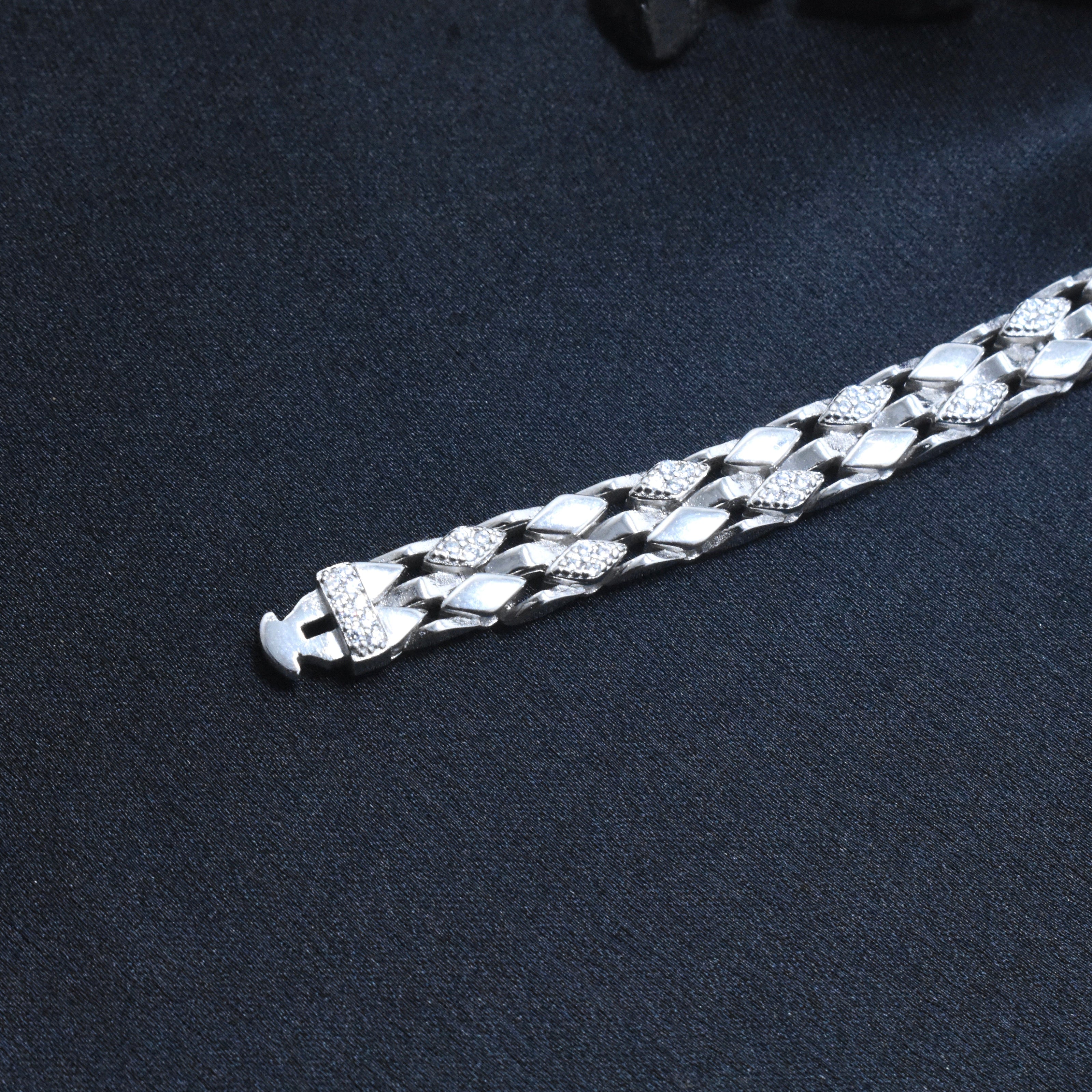 Box Texture Silver Bracelet