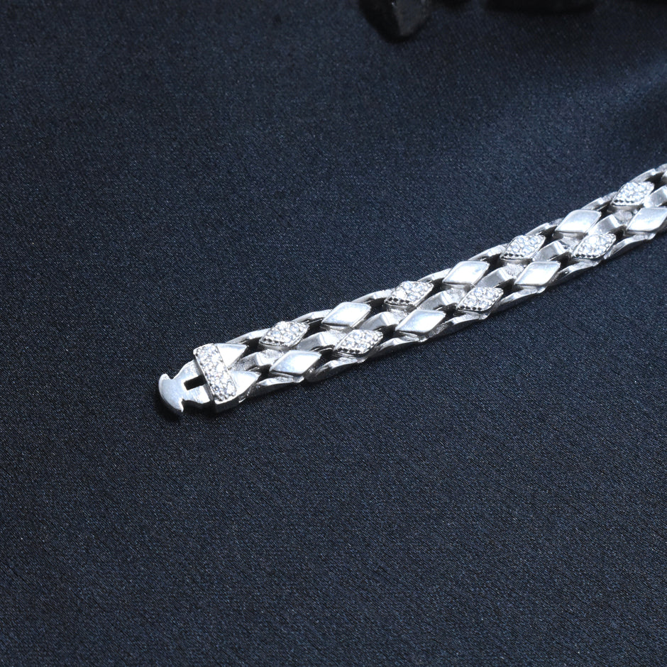 Box Texture Silver Bracelet