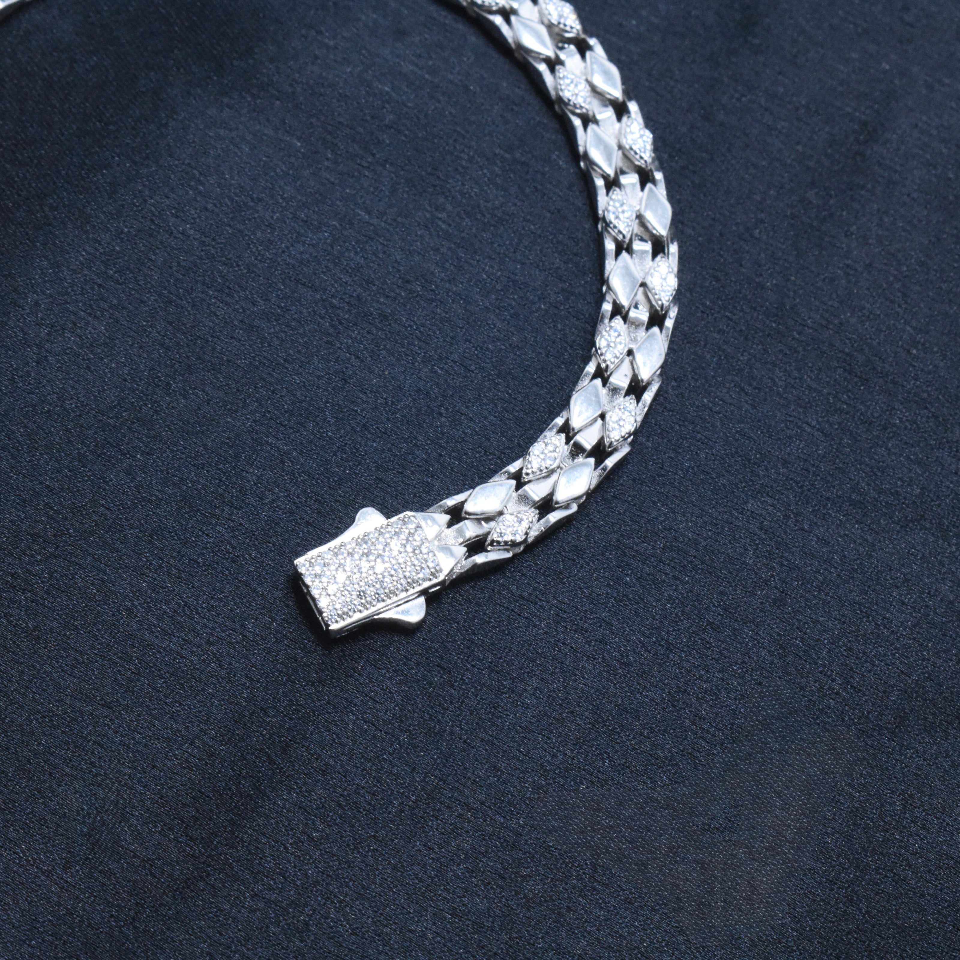 Box Texture Silver Bracelet