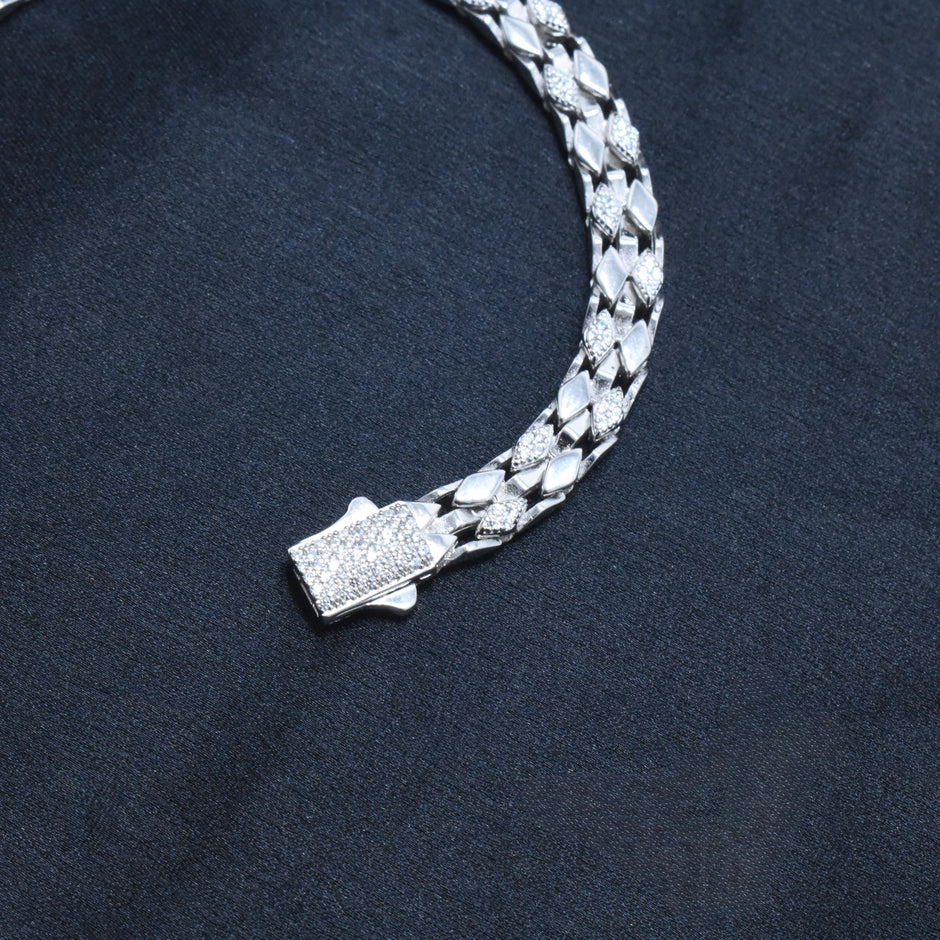 Box Texture Silver Bracelet