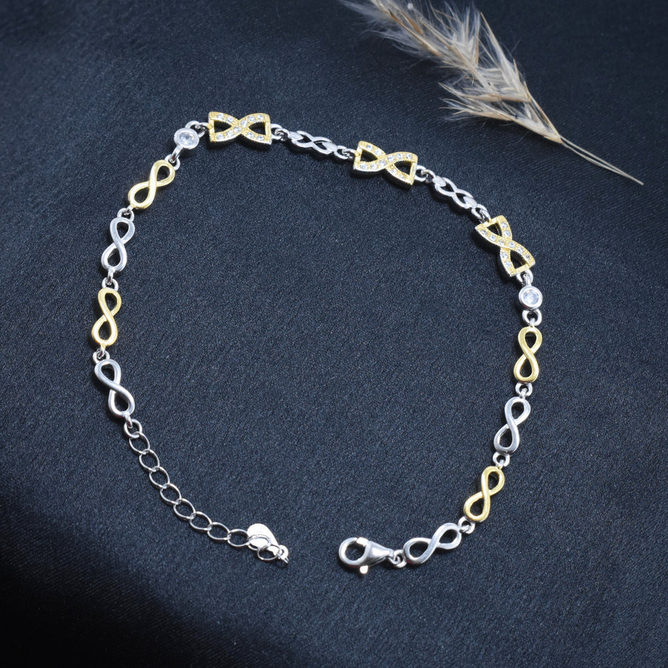 Glossy Twist Silver Bracelet