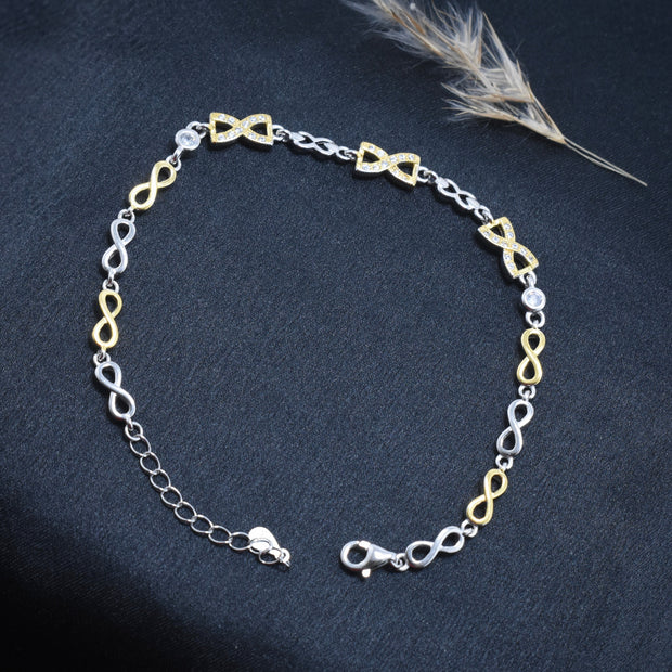 Glossy Twist Silver Bracelet