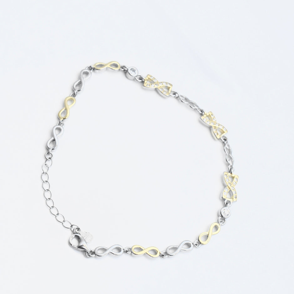 Glossy Twist Silver Bracelet