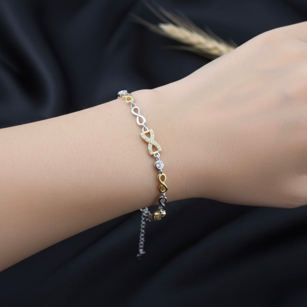 Glossy Twist Silver Bracelet