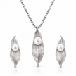 Leaf Pearl Pendant Set