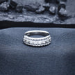 Diamond Accent Rope Edge Band Silver Ring