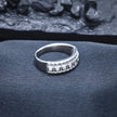 Diamond Accent Rope Edge Band Silver Ring