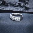 Diamond Accent Rope Edge Band Silver Ring