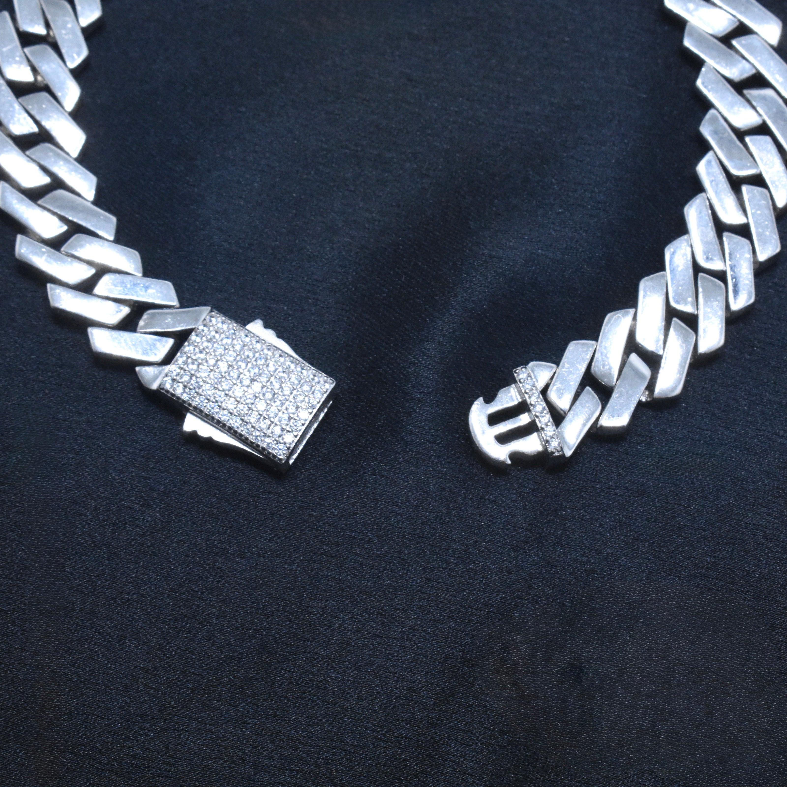 Cuban Pattern Silver Bracelet