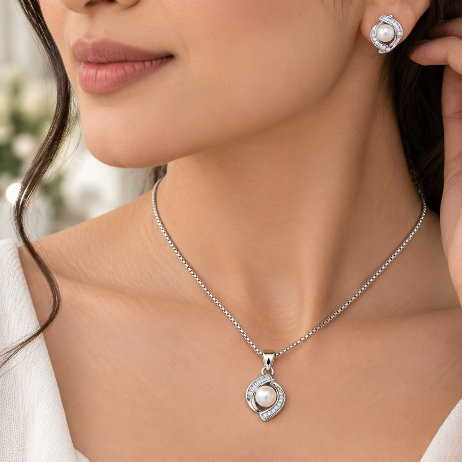 Pearl Swirl Pendant Set