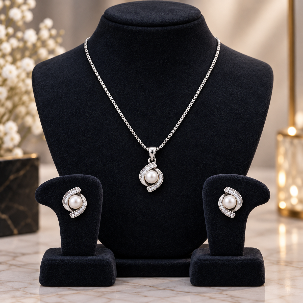 Pearl Swirl Pendant Set