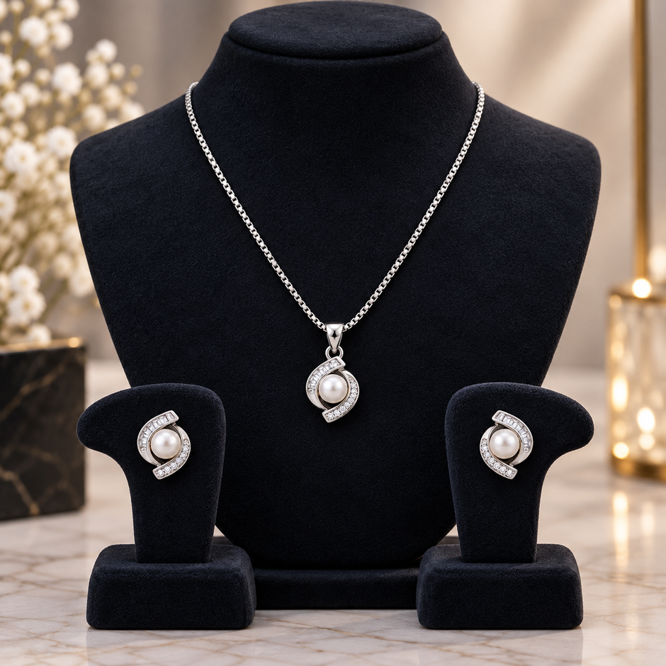 Pearl Swirl Pendant Set