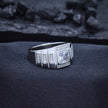 Architectural Square Solitaire Statement Ring