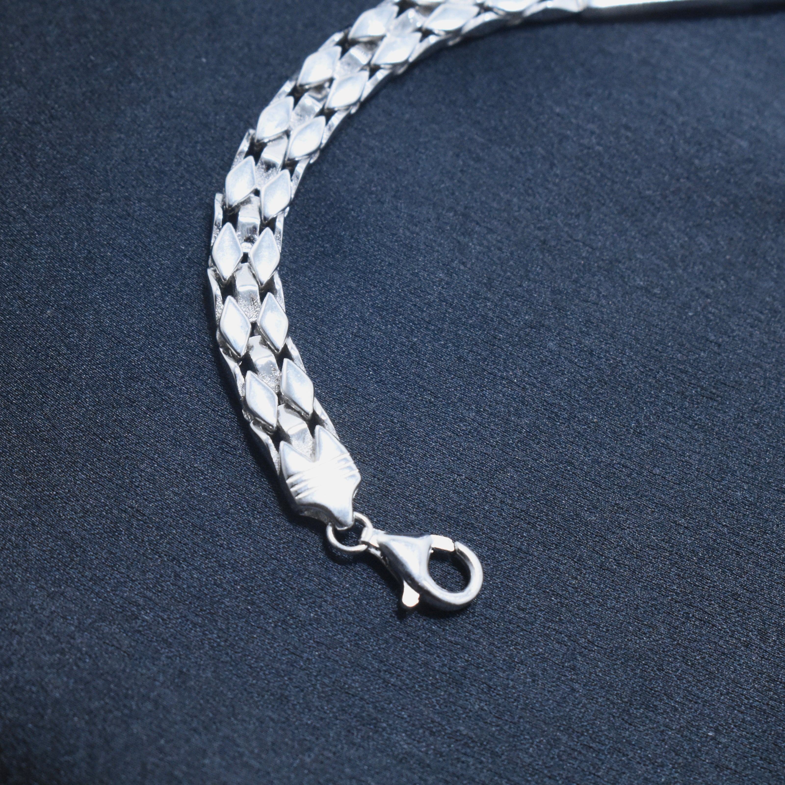 Greek Key ID Foxtail Bracelet